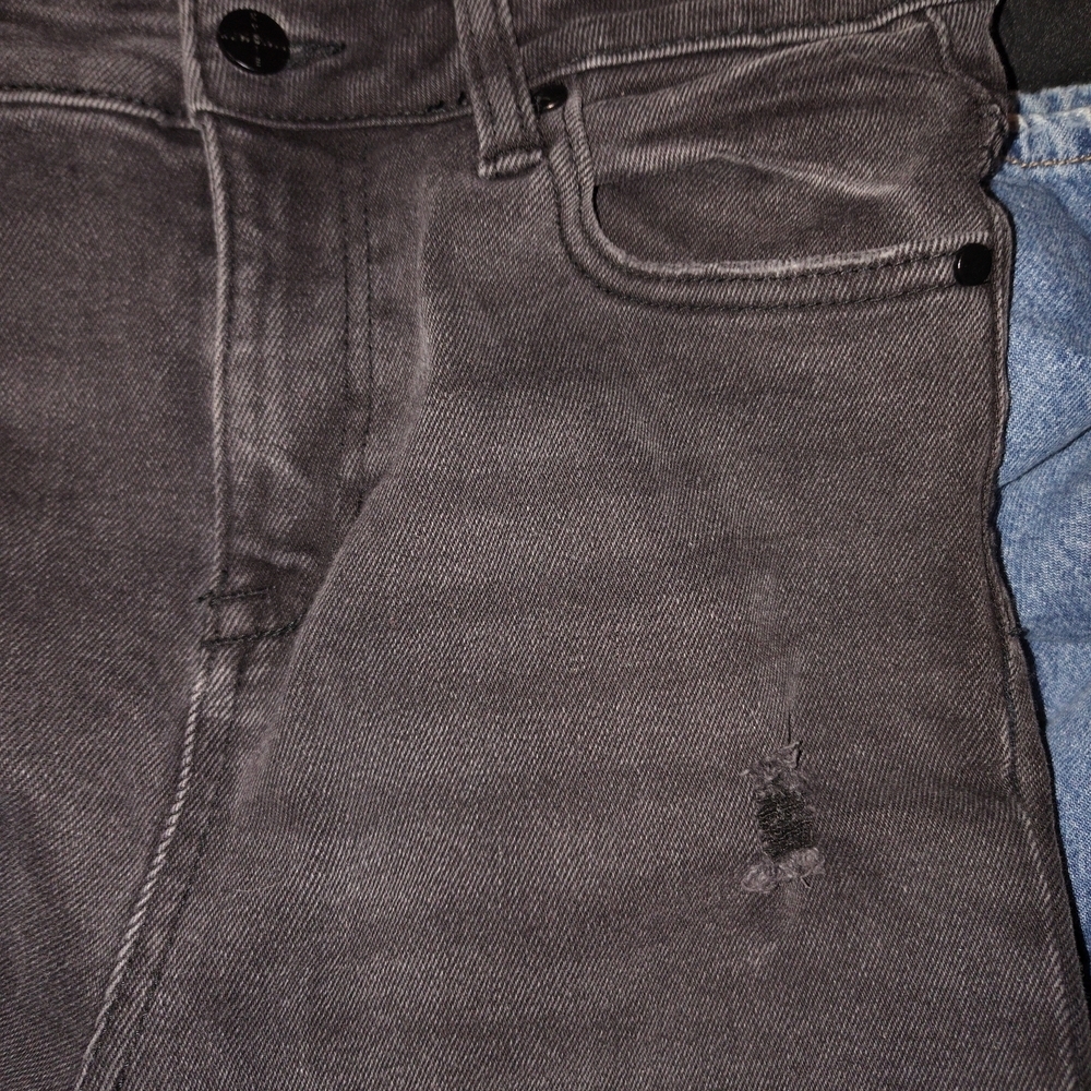 Women's Black Jeans Antique Distressed Kendall And Klyie Jennar 5/27 Hi Waist